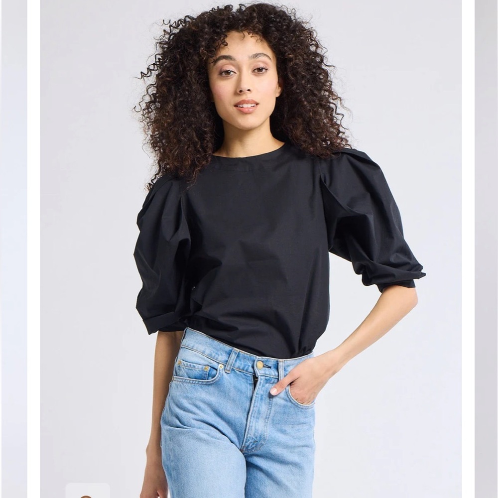 Mille Resort & Travel Lila Black Long Sleeve Cotton Top Size M - Picture 3 of 15